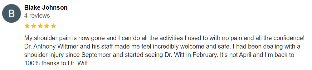 Chiropractic Winter Park FL Testimonial